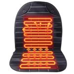 Heated Seat Covers,1 Min Fast Heating,2 Heat Settings,UL Listed Heated Seat Warmer Cushion Black, Long Straps Design.