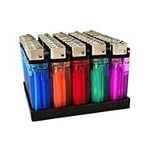 ezkart | Pack of 25 - Multipack Assorted Colour Disposable Lighters with Adjustable Flame and Child Safe, Easy to Use, Reliable Ignition, Multicolour and Vibrant (25)