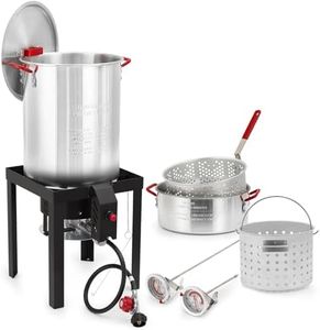 30 Qt Turkey Deep Fryer & 10 Qt Fish Fryer Kit,38,000 BTU Outdoor Propane Burner, Includes 10 Qt Fry Basket, Thermometer & Turkey Rack,Aluminum Pot & Steel Stand for Backyard, Camping
