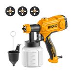 INGCO Corded Paint Sprayer 450W 400ml/min, Fence Paint Sprayer 800ml Detachable Container, HVLP Spray Gun with 3 Pure Copper Nozzle(1.5+2.0+2.5) SPG3508-4