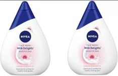 NIVEA, Milk Delights Caring Rosewater(Sensitive Skin) 50ml x2 Face Wash (100 ml)