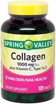 Spring Valley Collagen 1,000mg Per Tablet, Plus Vitamin C, Type 1 & 3, 120ct by Equate