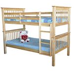 Mission Twin Over Twin Bunk Bed with Storage Drawers Natural