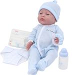JC Toys 6 Piece Realistic Baby Doll Gift Set Classic La Newborn Nursery | 17" Life-Like Doll w/Accessories | Blue | Ages 2+| Made in Spain