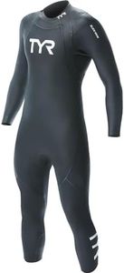 TYR Men's Long Sleeve Hurricane Wetsuit Cat 1, Black, Small