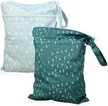 Mama Koala Waterproof Wet Dry Bags for Baby Items, Cloth Diapers, Swimsuits, Travel, Gym Clothes, Beach, Pump Parts, Toiletries, Two Zippered Pockets, 2 Pack (W017)