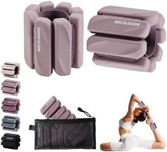 BECOJADDE Ankle Weights for Women Men Adjustable 2LB Wrist Weights Bracelet Set of 2 for Home Gym Weighted Bangles Wristbands Leg Arm Weights for Walking Swimming Running Pilates Yoga Gym, Rose Pink