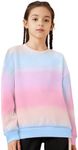Tshyfiper Girls Sweatshirts Kids Tie Dye Clothes Long Sleeve Pullover Casual Round Neck Tops Novelty Tee Shirts 9-10 Years
