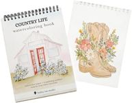 Bailey Rae Studio Country Life Watercoloring Book | Adult Coloring Book for Women and Men, Watercolor Workbook w/ 21 Easy Outlines | with Video Tutorials | Beginner Friendly Country & Western Scenes