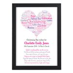 Baby Girls Boys Personalised Christening Day Poem Gifts Godson Goddaughter Godchild Christening Day Wishes - PINK or BLUE Colours - A5, A4, A3 Prints