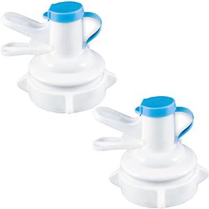 Water Dispenser Valve for 55mm Crown Top Bottle, Gallon Water Bottle Cap Reusable Water Jug Cap Includes Lid Dirt Protector- 2 Pack(Not for Threaded Crown Tops)
