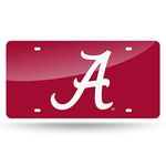 Rico LZC150102 NCAA Alabama Crimson Tide Laser Cut Auto Tag,12-Inch by 6-Inch,Red