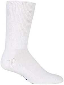 IOMI - 3 Pack Extra Wide Loose Top Non Elastic Diabetic Socks for Swollen Legs (9-11 uk, White)