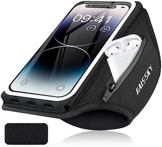 Phone Armband for Running 3D Design Cell Phone Armband with Zipper Pocket for Earbuds Car Keys, Water Resistant Sport Arm Band for iPhone 15 14 13 12 11 Pro Galaxy Fit Up to 6.9'' with Phone Case