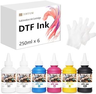 Premium DTF Ink 1500ml -250ml 6 Pack, DTF Printer Ink Refill for Epson DTF Transfer Printer for Epson ET-8500, XP-15000, L1800, for DTF Heat Transfer Film Printing (2W+1B+1C+1M+1Y)