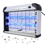 Fly Zapper Electric, Fly Killer,20W UV Indoor Electric Bug Zapper - Powerful 3000V Grid Electronic Bug Catcher for Bedroom, Living Room and Kitchen