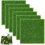 Pack of 6 Artificial Grass Miniature Garden 15 x 15 cm Artificial Moss Artificial Grass Rug Artificial Lawn Mat Miniature Garden Decoration Artificial Grass for Indoor and Outdoor Use Micro Landscape