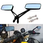 8mm 10mm Motorcycle Rectangle Rearview Side Mirror Wing Side Mirror For Sportster 883 1200 Dyna Street Electra Glide Rock King Rocker Black(Included Harley Bolts)