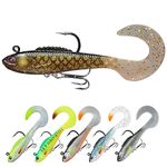 TRUSCEND Fishing Lures for Pike Trout, Soft Plastic Lures Swimbaits Pre-Rigged Ultra-Sharp BKK or VMC Hooks, Walleye Perch Bass Fishing Jigs Artificial Bait, Fishing Tackle for Saltwater & Freshwater