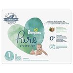 Pampers Diapers Size 1/Newborn, 116 Count - Pure Protection Disposable Baby Diapers, Hypoallergenic and Unscented Protection, Super Pack (Packaging & Prints May Vary)