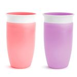 Munchkin Miracle 360˚ Sippy Cup, 10oz, 2Pk, Pink/Purple, 10 Ounce