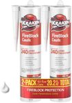 KRAKEN BOND Fire Block Caulk White - (2x10.1 fl.oz.) Paintable Acrylic Sealant, Up to 250F Non-Flammable Heat Resistant Sealant for Chimneys & Fireplaces - 4 Hours of Fire Resistance | 2 Pack