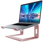 SOUNDANCE Aluminum Laptop Stand for Desk Compatible with Mac MacBook Pro Air Apple Notebook, Portable Holder Ergonomic Elevator Metal Riser for 10 to 15.6 inch PC Desktop Computer, LS1 Gold Pink