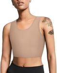LEINIDINA Chest Binder for Transgender FTM LGBT Tomboy Tops Women Breathable Binder Bra Tank Tops Elastic Brown