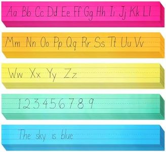 Juvale 100 Pack Colored Sentence Strips for Teacher Supplies, Classroom, Lined Paper Borders for Writing Words (5 Colors, 3 x 24 in)