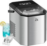 Zstar Ice Maker Countertop, 10,000pcs/26Lbs/Day, Portable Ice Machine with with Ice Scoop, 45lb Quiet Design and Self-Cleaning Function for Kitchen Office Stainless Steel