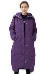 Orolay Women's Puffer Down Coat Winter Maxi Jacket with Hood Purple L