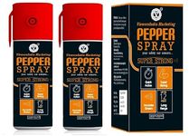 Pepper Spray for self Defence Small Pocket Size Very Strong and Effective Self-Defense 40-50 Time Spray (110ML Pack of 2 Red)