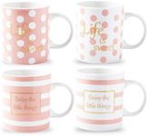 Colorful Coffee Mug Set - Set of 6 Porcelain Mugs - Ceramic Cups Great for Birthdays and Thanksgiving - Enjoy Your Coffee or Tea in Style with These Vibrant Mugs (18 oz)