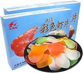 JTEDZI Uncooked Prawn Flavor Chip 6.35 oz / 180g, Colored Shrimp Chips Snack, Prawn Crackers, Shrimp Chips Uncooked, Shrimp Crackers for Party Appetizers (Multi Color, Pack of 2)