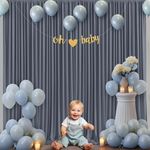 10x10 Charcoal Backdrop Curtain for Parties Wedding Wrinkle Free Silver Grey Photo Curtains Backdrop Drapes Fabric Decoration for Birthday Party Baby Shower 5ft x 10ft,2 Panels