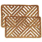 EDS Tuff Scrap Door Mat Outdoor Wire DoorMat Boston Coir Door Mat Rug Entrance Mud Stopper Front Door Mat Outside Coir & Wire Boot Scraper Outdoor Door Mat (Pack of 2, 59 x 39 cm)