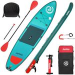 Jolldo Inflatable Stand Up Paddle Board 11'6"×32"×6" Kayak SUP Green, 2 Blades Paddle, Efficient Pump, Convertible seat, Triple fins, Leash, Backpack