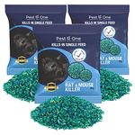 Rat & Mouse Poison Blue Grain - Kills in Single Feed Stongest Maximum Strength Rodent Killer for all weather 150g (3 x 50g)