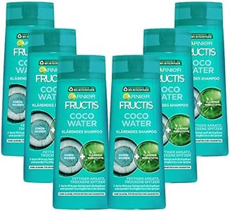 Garnier Clarifying Shampoo for Oily Hairline and Dry Tips, with Coconut Water for Powerful Hair, Fructis Coco Water, 6 x 250 ml