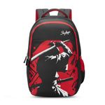 Skybags Kyro 02 Katana 28 Liters Premium Polyester Fabric School Backpack for Kids with Multiple Compartments and Adjustable Strap - Boys & Girls (Red & Black)