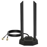 Nelawya Dual Band WiFi Antenna 8dBi 2.4GHz 5GHz 5.8GHz Magnetic Base RP-SMA Adapter Indoor Antenna Compatible with WiFi Security Card WLAN PCI Wireless Router Bluetooth TP-Link Dlink