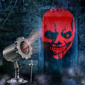 Beforalla Halloween Projector Light Outdoor - 3D Dynamic Skull Decoration, Clearer HD Patterns, Night Light for Home Window Wall Decor