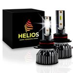 HELIOS HIR2 / 9012 Headlight Bulbs Led 18000 LM Super Bright Fan Cooling All In One Cool White Conversion Kit Hi/Lo (DC 9-30V) 6000K (36W x2) 30,000Hours over 200% Brighter, Braided Cable