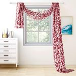 NAPEARL Scarf Valance, European Style Jacquard Window Scarf, Decorative Sheer Curtain for Wedding Arch, Canopy Bed, Headboard, Gazebo, 1 Panel