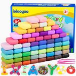 Ixiaoyoo Air Dry Clay, Modelling Clay for Kids, 64 Colors DIY Molding Magic Clay for with Tools, Soft & Non-Sticky, Toys Gifts for Age 3 4 5 6 7 8+ Years Old Boys Girls Kids