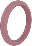 QALO Women's Rubber Silicone Ring, Classic Stackable Rubber Wedding Band, Breathable, Durable Engagement Silicone Ring, 3mm Wide 2mm Thick, Mauve, Size 4