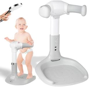 Baby Shower Stand with Adjustable Height,Baby Bath Stand with Armrest and Stable Base,Standing Shower Support for Toddlers 6-36 Months