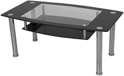 mahara Black Glass Coffee Table, Re