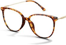 Gaoye Blue Light Blocking Glasses Women/Men, Fashion Cat Eye Fake Eyeglasses Frames UV Ray Filter Computer Gaming Glasses (Leopard Frame/Transparent Lens)
