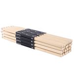 OIETON 12 Pairs Drum sticks 7A Classic Maple Wood Drumsticks Wood Tip Drumstick for Adults Kids and Beginners